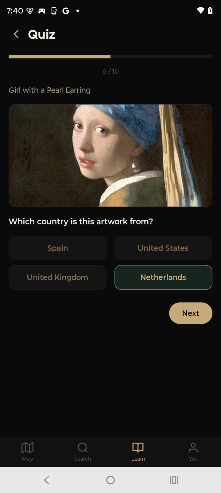 Quiz — identify artworks by country