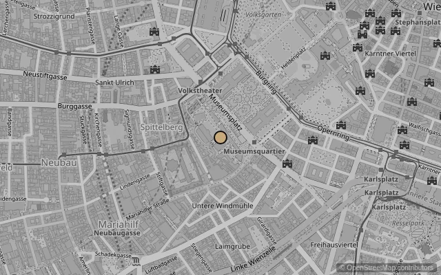 Map showing location of Leopold Museum