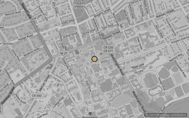 Map showing location of Princeton University Art Museum