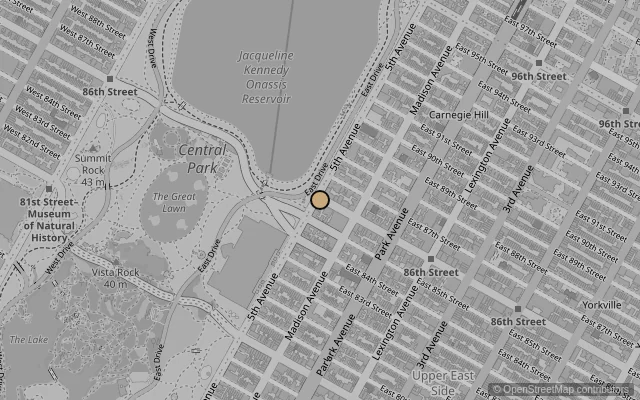 Map showing location of Neue Galerie New York