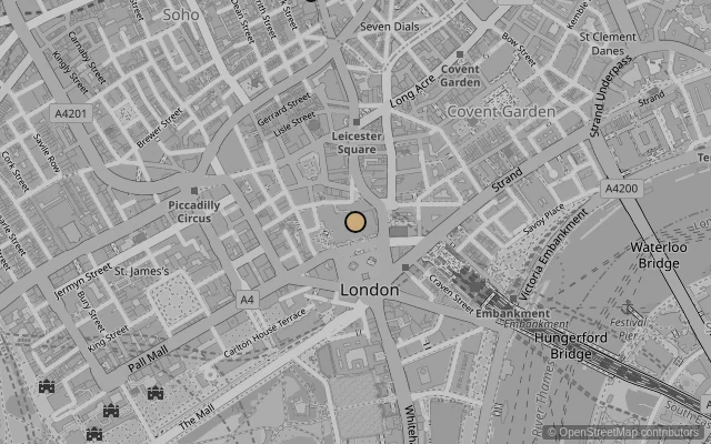 Map showing location of National Gallery (London)