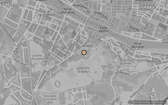 Map showing location of Piazza de' Pitti