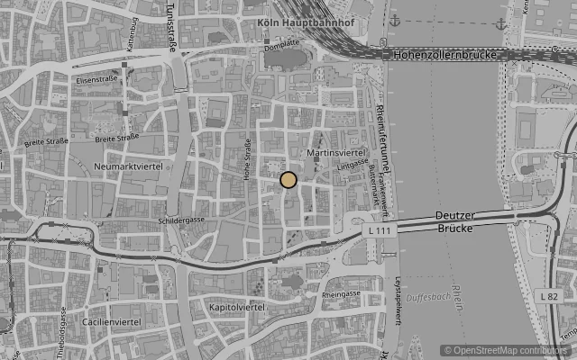 Map showing location of Wallraf-Richartz-Museum