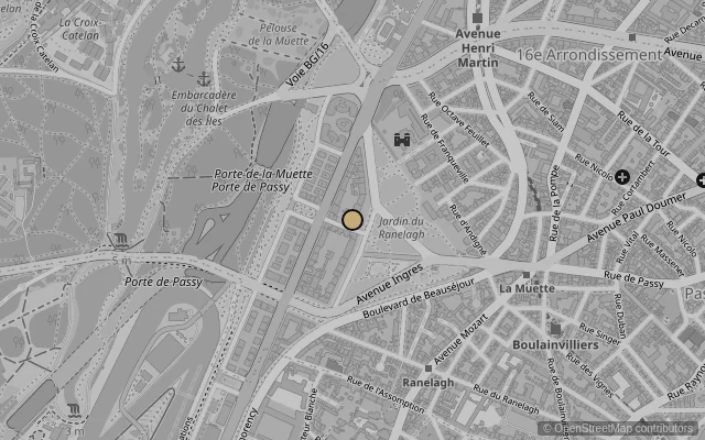Map showing location of Musée Marmottan Monet