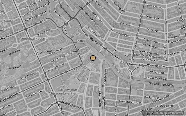 Map showing location of Rijksmuseum