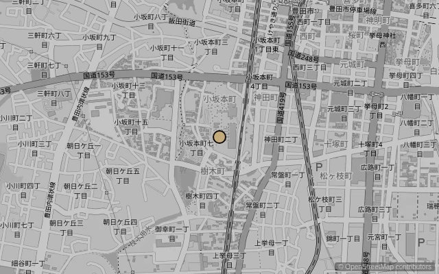 Map showing location of Toyota Municipal Museum of Art
