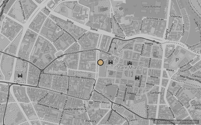 Map showing location of National Museum in Poznań