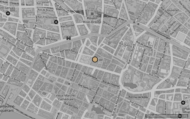 Map showing location of Musée des Beaux-Arts de Rouen
