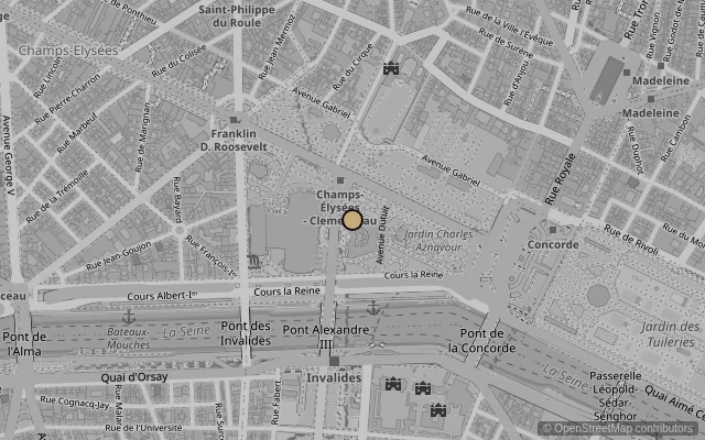 Map showing location of Petit Palais