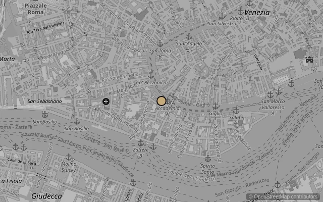 Map showing location of Gallerie dell'Accademia (Venice)