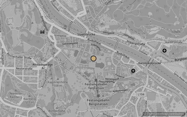Map showing location of Residenzgalerie Salzburg