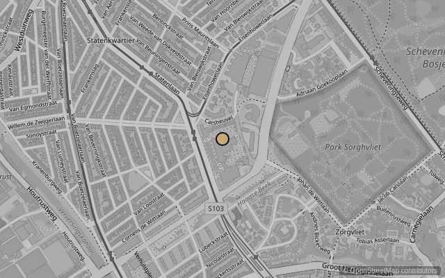 Map showing location of Kunstmuseum Den Haag