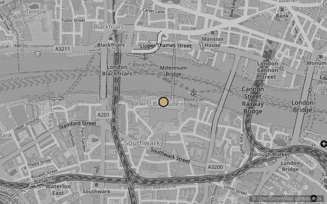 Map showing location of Tate Modern
