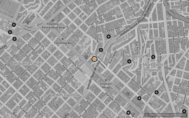 Map showing location of São Paulo Museum of Art