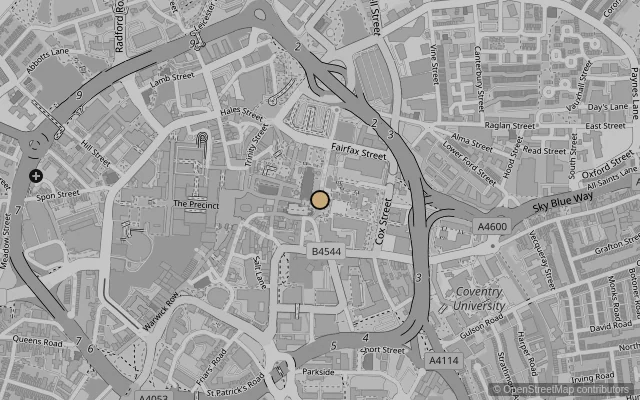 Map showing location of Herbert Art Gallery and Museum