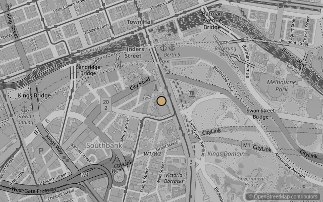 Map showing location of National Gallery of Victoria