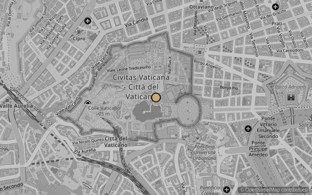 Map showing location of Sistine Chapel