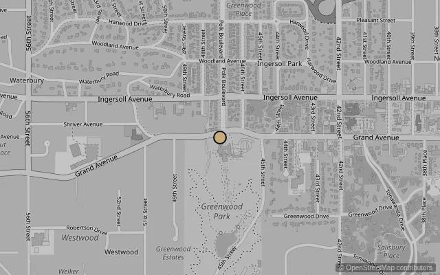 Map showing location of Des Moines Art Center