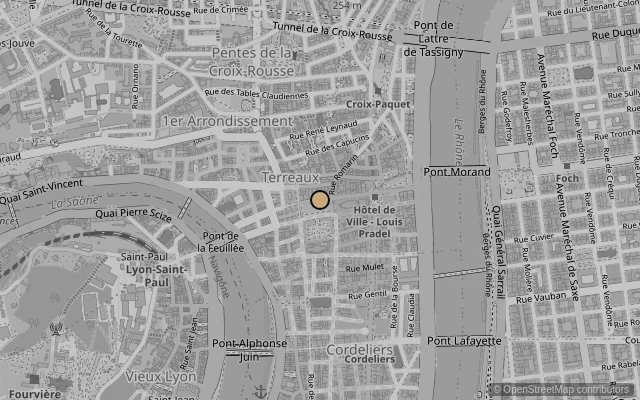 Map showing location of Museum of Fine Arts of Lyon