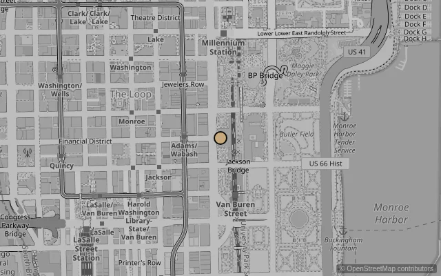 Map showing location of Art Institute of Chicago