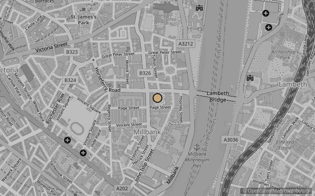 Map showing location of Tate Britain
