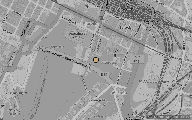 Map showing location of Munch Museum