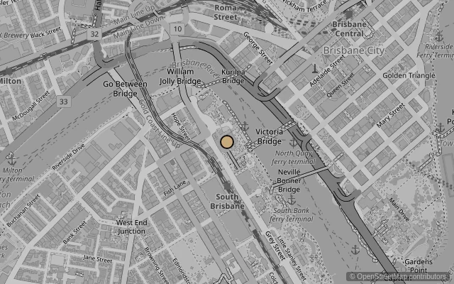 Map showing location of Queensland Art Gallery