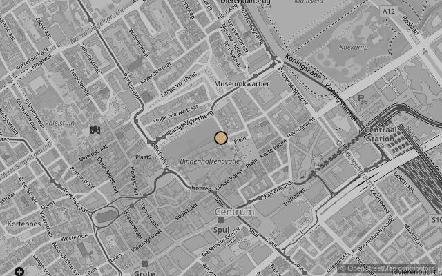 Map showing location of Mauritshuis