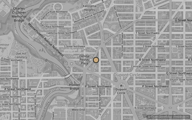 Map showing location of The Phillips Collection