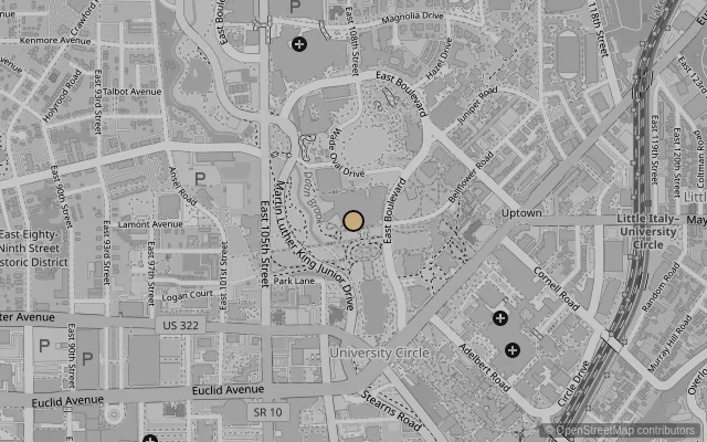 Map showing location of The Cleveland Museum of Art