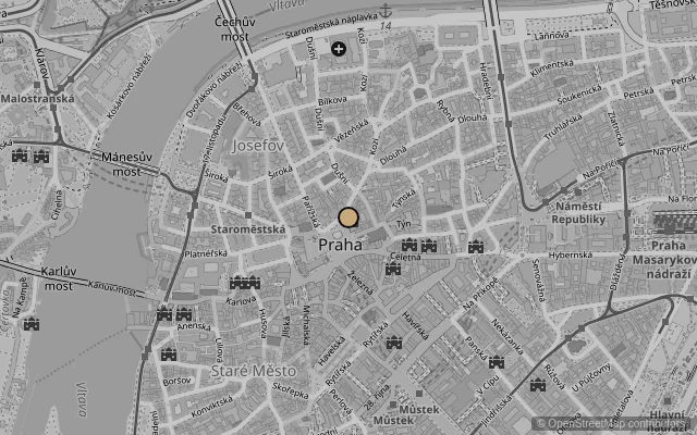 Map showing location of National Gallery of Prague