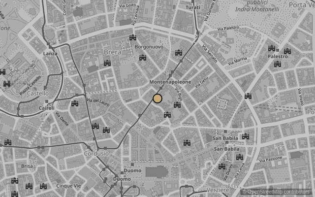 Map showing location of Museo Poldi Pezzoli