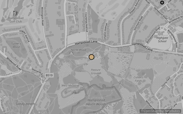 Map showing location of Kenwood House London