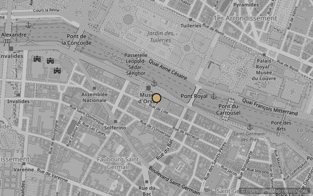 Map showing location of Musée d'Orsay