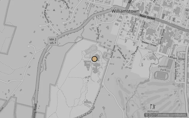 Map showing location of Clark Art Institute