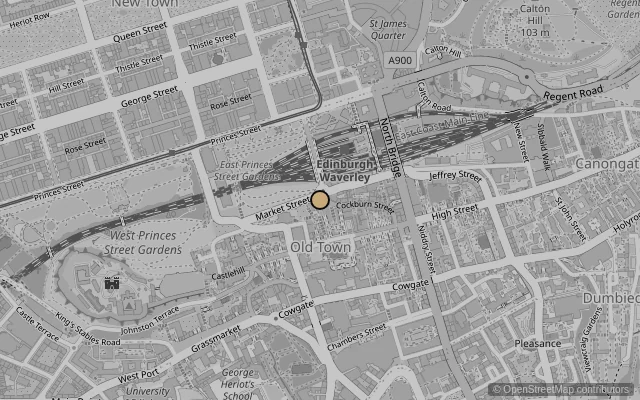 Map showing location of National Gallery of Scotland