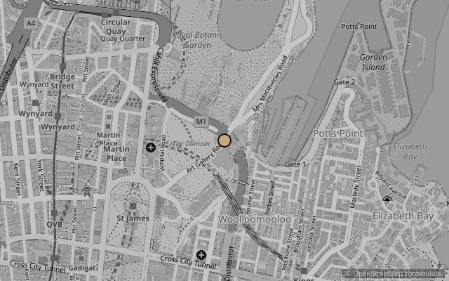 Map showing location of Art Gallery of New South Wales