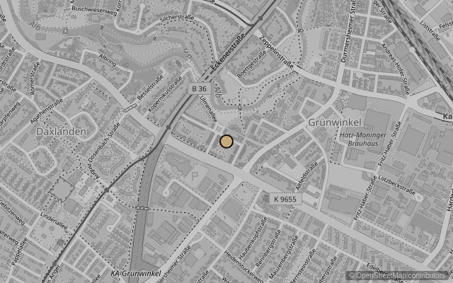 Map showing location of Staatliche Kunsthalle Karlsruhe