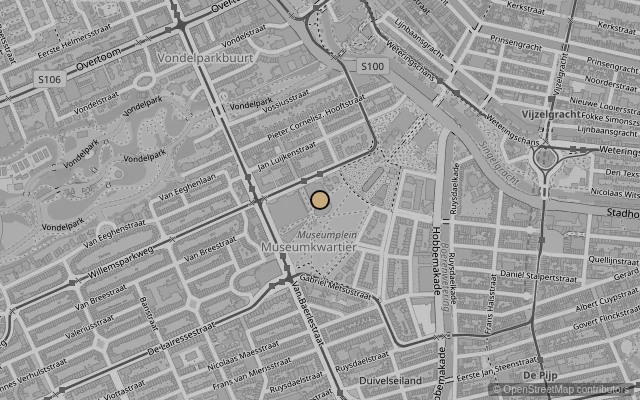 Map showing location of Van Gogh Museum