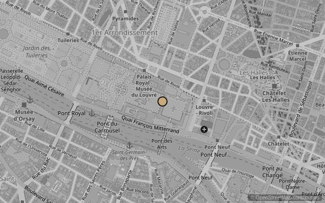 Map showing location of Musée du Louvre