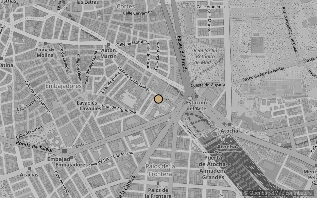Map showing location of Museo Nacional Centro de Arte Reina Sofía