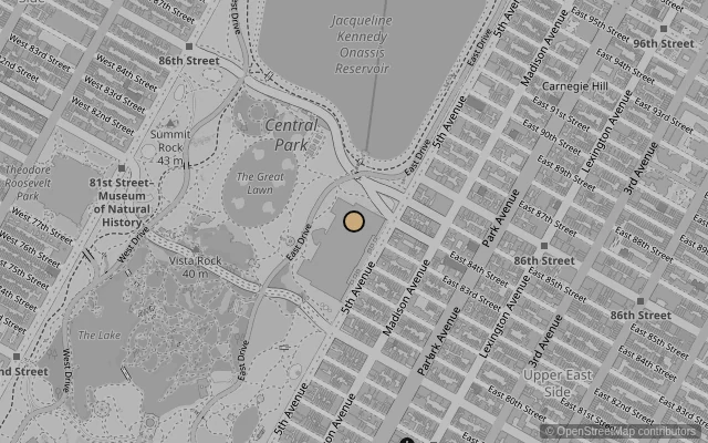 Map showing location of The Metropolitan Museum of Art New York