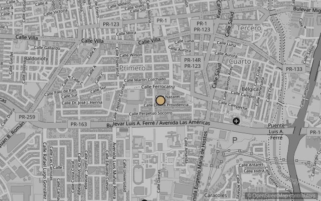 Map showing location of Museo de Arte de Ponce