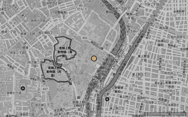 Map showing location of National Museum of Western Art, Tokyo