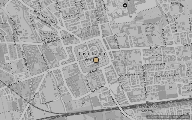 Map showing location of Cathedral of Castelfranco Veneto