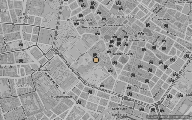 Map showing location of Academy of Fine Arts Vienna