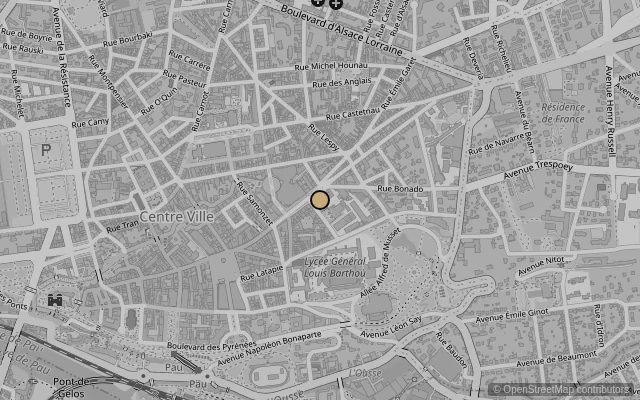 Map showing location of Musée des Beaux-Arts de Pau