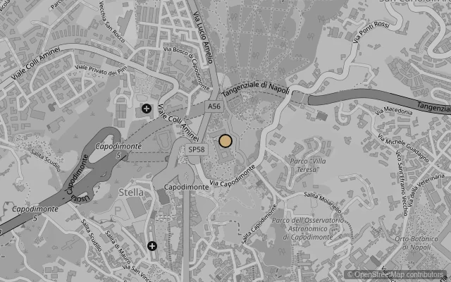 Map showing location of Museo e Real Bosco di Capodimonte