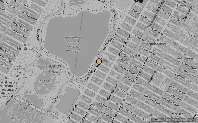 Map showing location of Guggenheim Museum