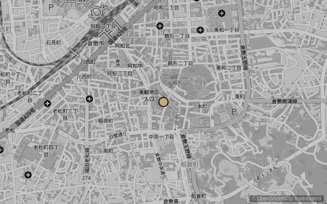 Map showing location of Ōhara Museum of Art